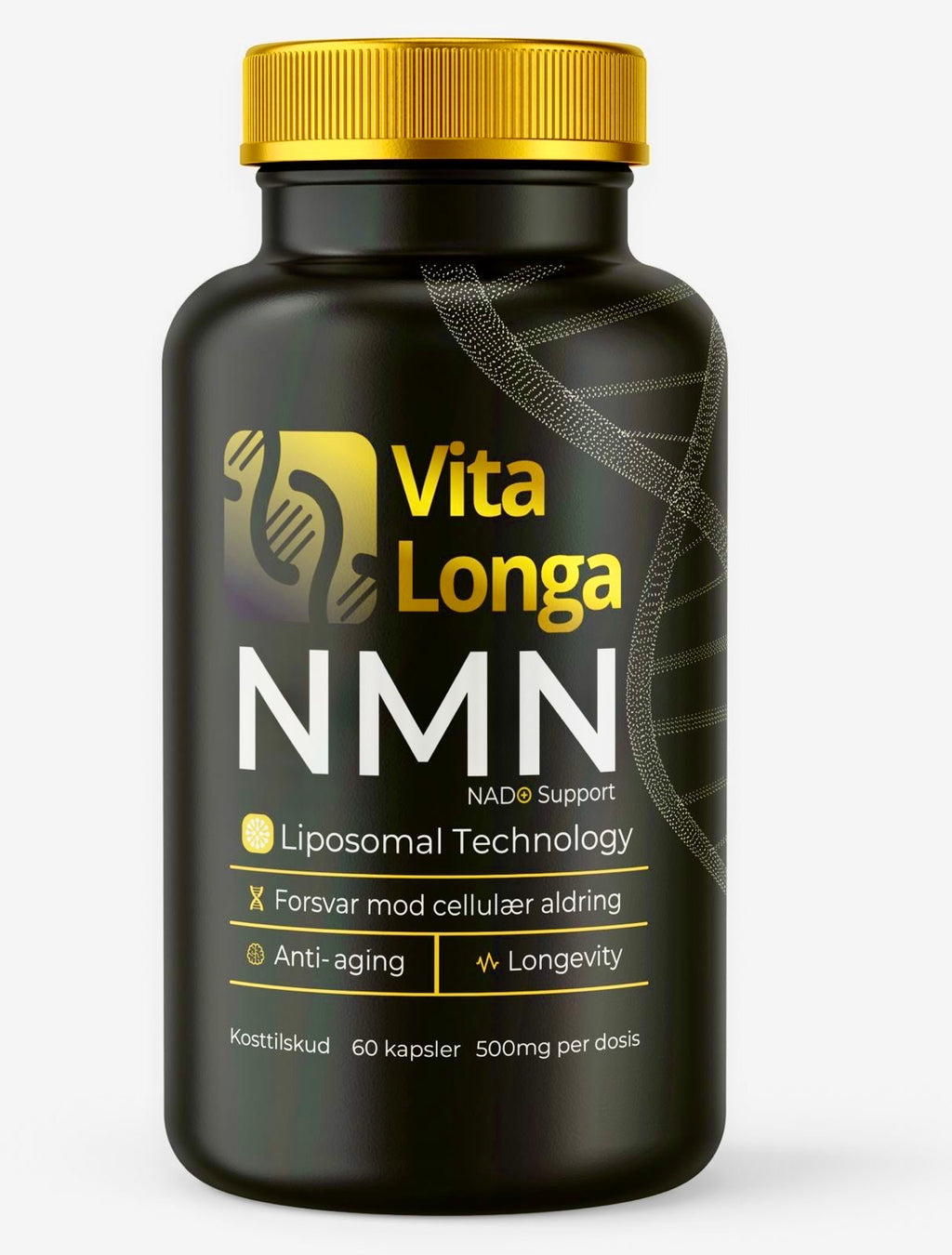 VITA LONGA NMN, 60 kapsler. 500 mg. NMN, 99,9% renhed